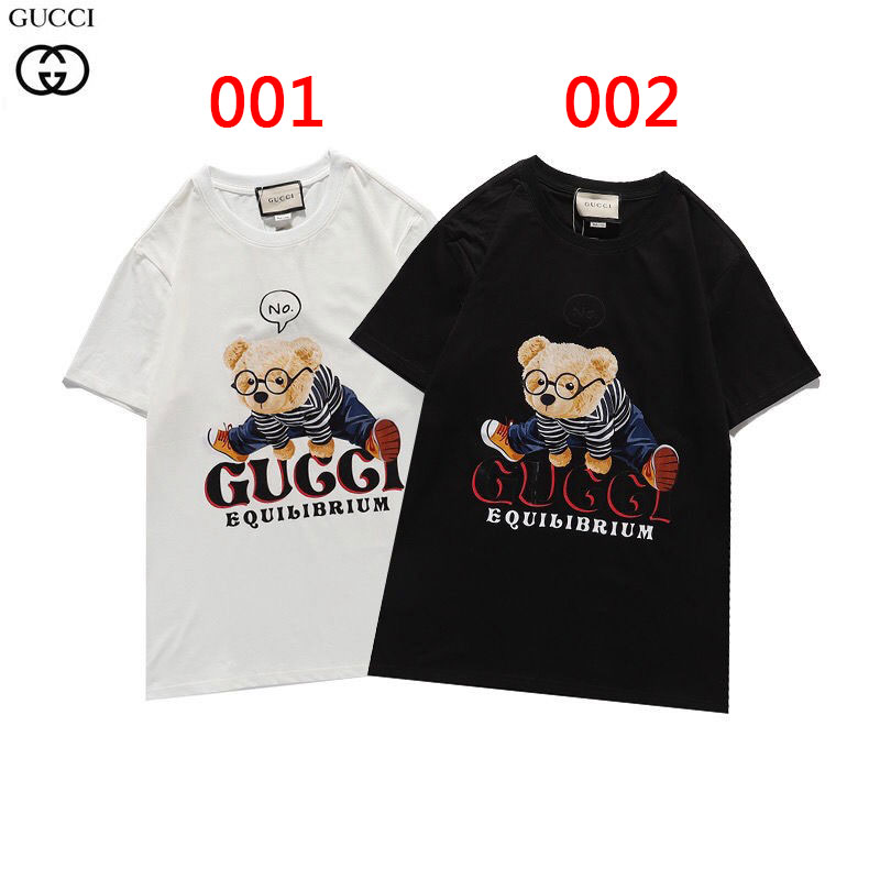 Gucciグッチブランドtシャツシンプルカジュアル半袖コットン トップス