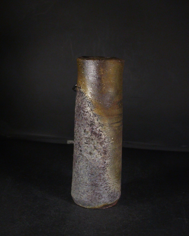 備前焼、三代目楽山、藤原 謙作、花入 備前焼、三代目楽山、藤原 謙作