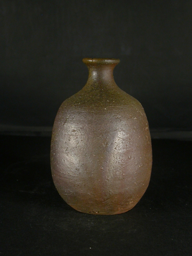 備前焼 登窯 備前焼人間国宝 伊勢崎 淳 共箱付黄ゴマ徳利7 備前焼卸