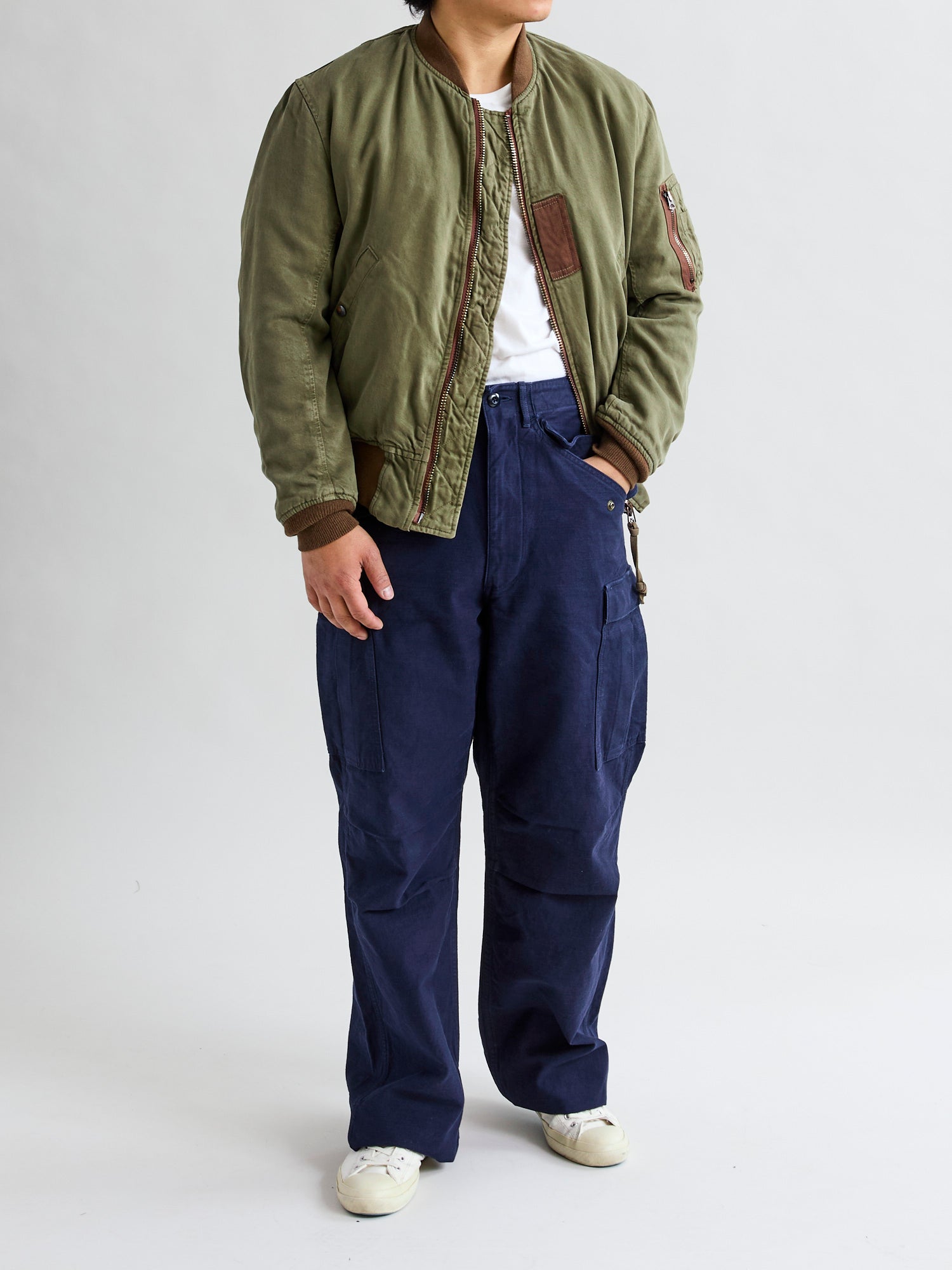 MSP-4025 Vintage Wash MA-1 Jacket in Army Green – Blue Owl Workshop