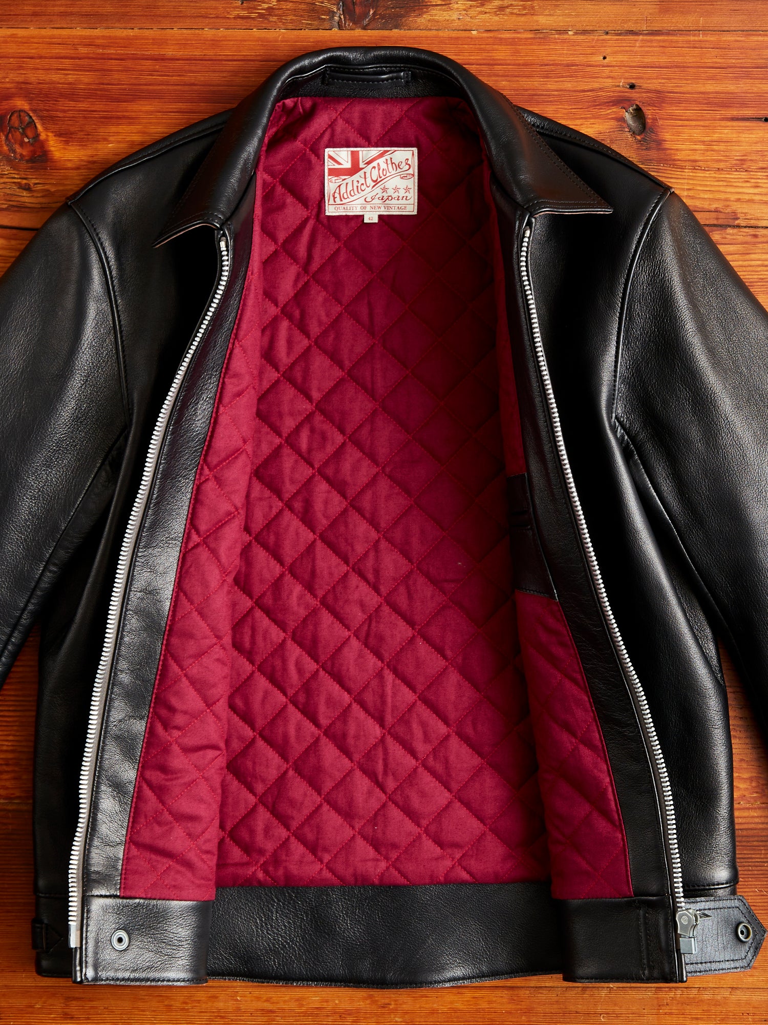 AD-01 Sheepskin Leather Center Zip Jacket in Black – Blue Owl Workshop