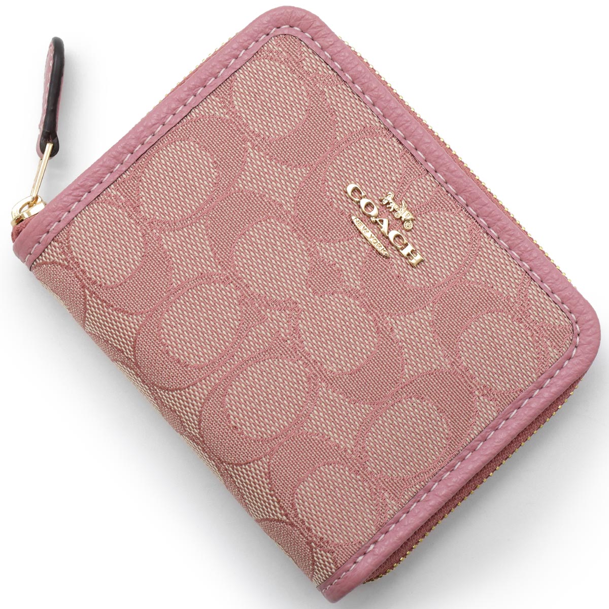 COACH 二つ折り財布 ブラウン/ピンク COACH 二つ折り財布 ブラウン