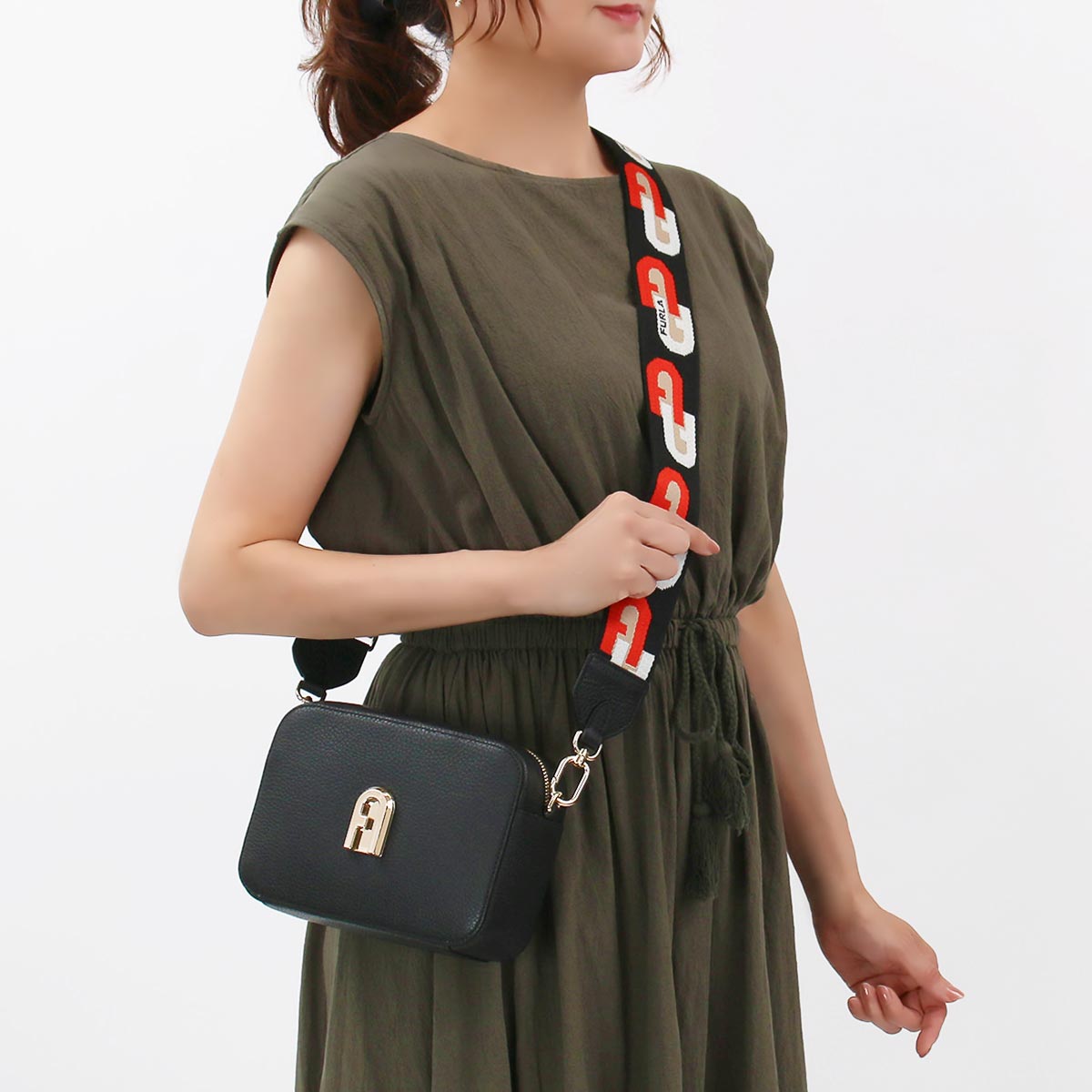 FURLA フルラ バッグ ブラウン / カッティング レザー ミニ ショルダー