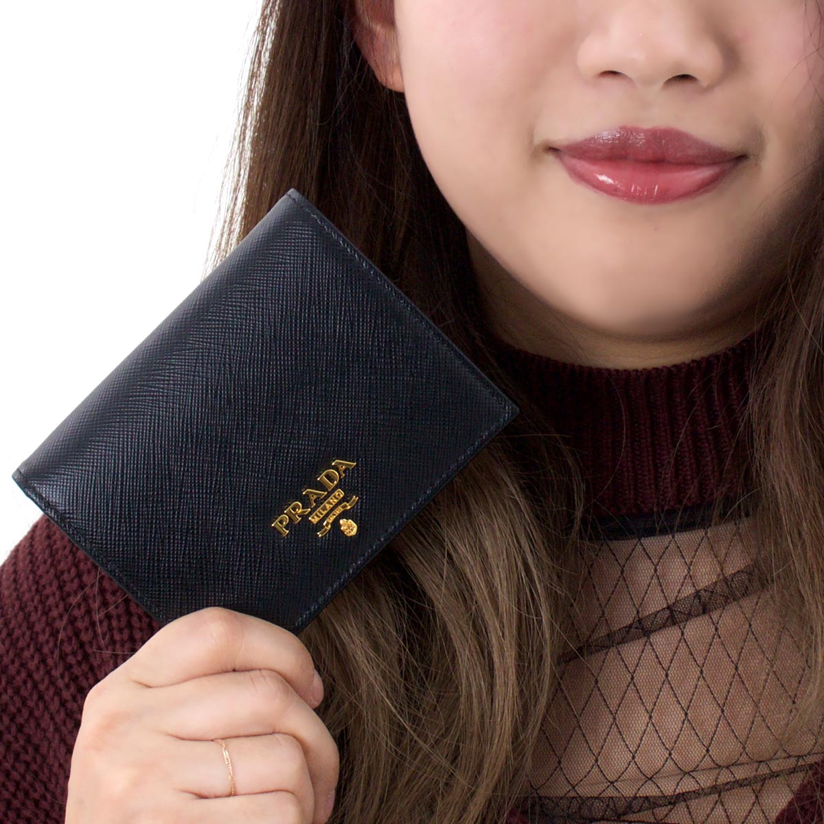 プラダ 二つ折り財布 財布 レディース サフィアーノ メタル SAFFIANO