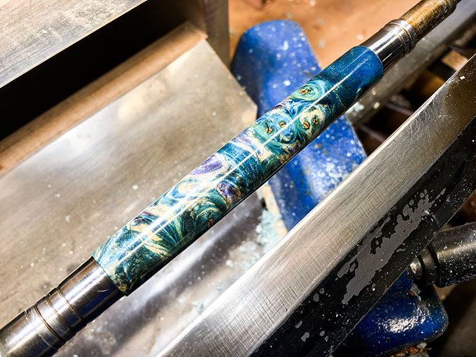 野原工芸スタビ楓瘤二色染斑紋金具