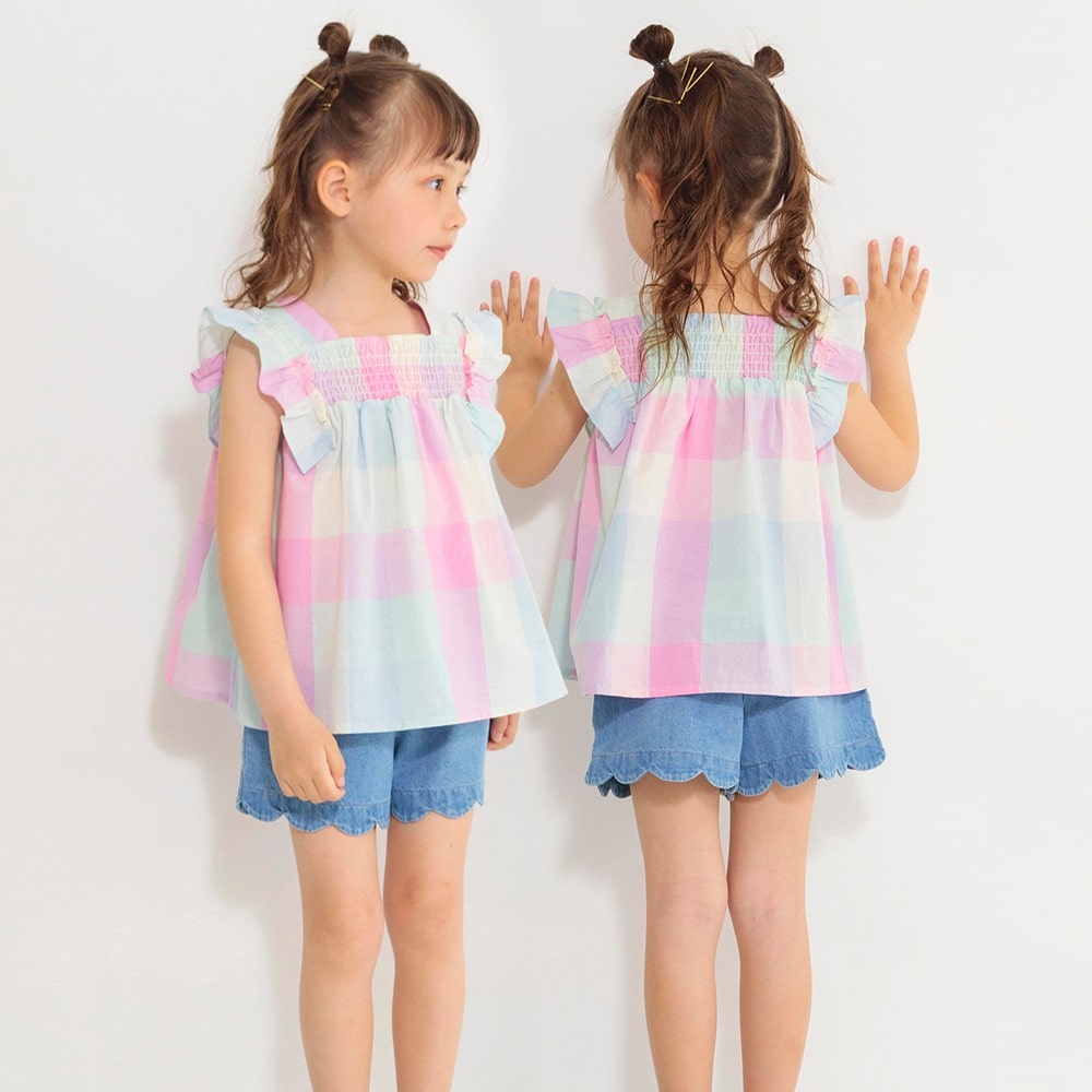 おそろい】マドラスチェック柄ブラウス 2024春夏 ｜子供服&ベビー服