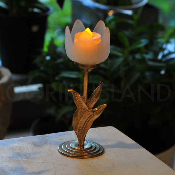 TULIP チューリップ キャンドルホルダー イエロー/クリア チューリップ