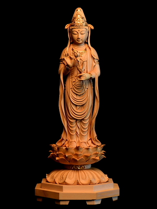 仏教美術 古銅 観音菩薩立像 仏像 V 9601 仏教美術 古銅 観音菩薩立像