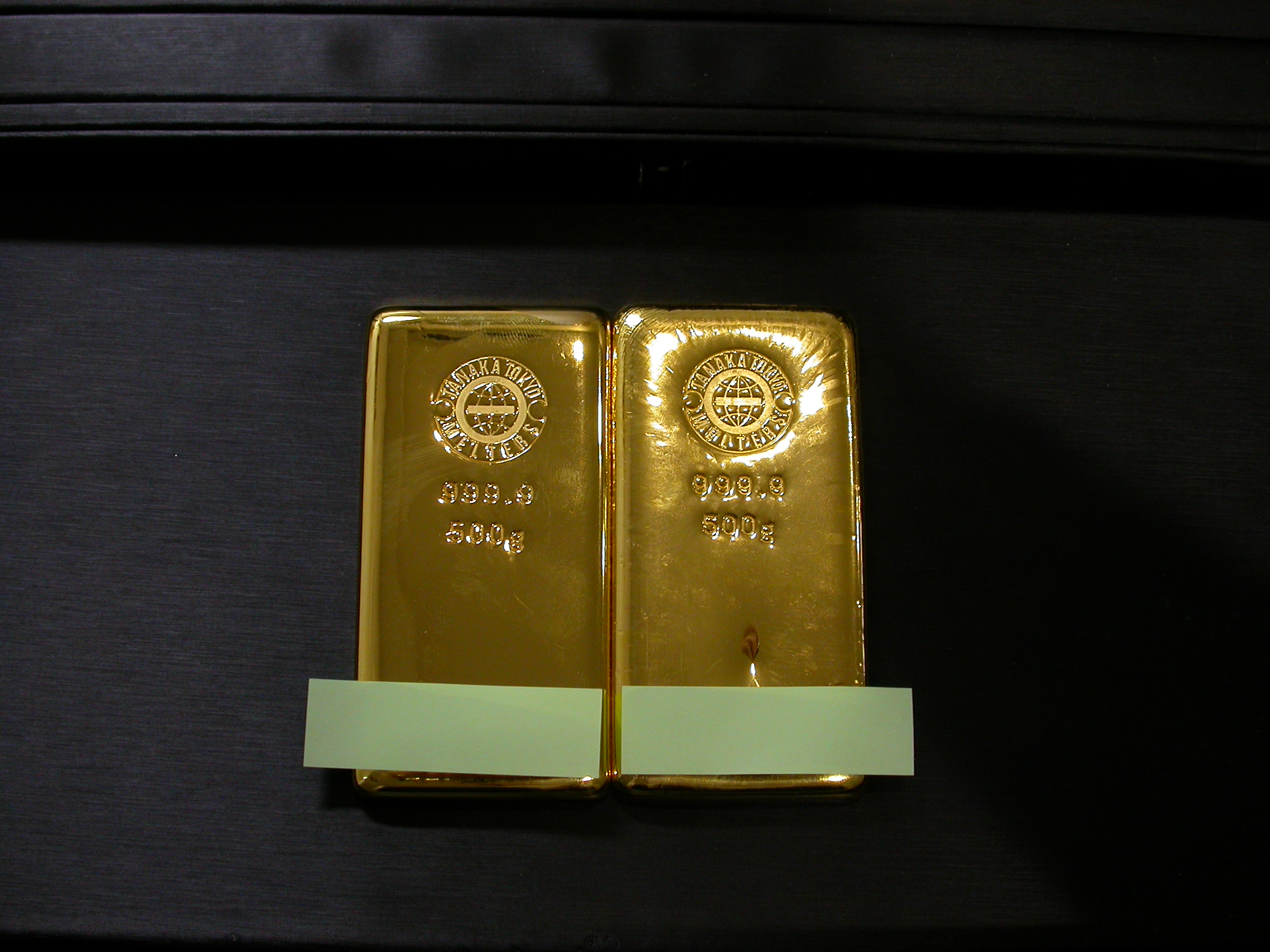 24K(純度99.9%)金塊 2個 1g インゴッド TUC ケース 田中貴金属 純金1g(1g