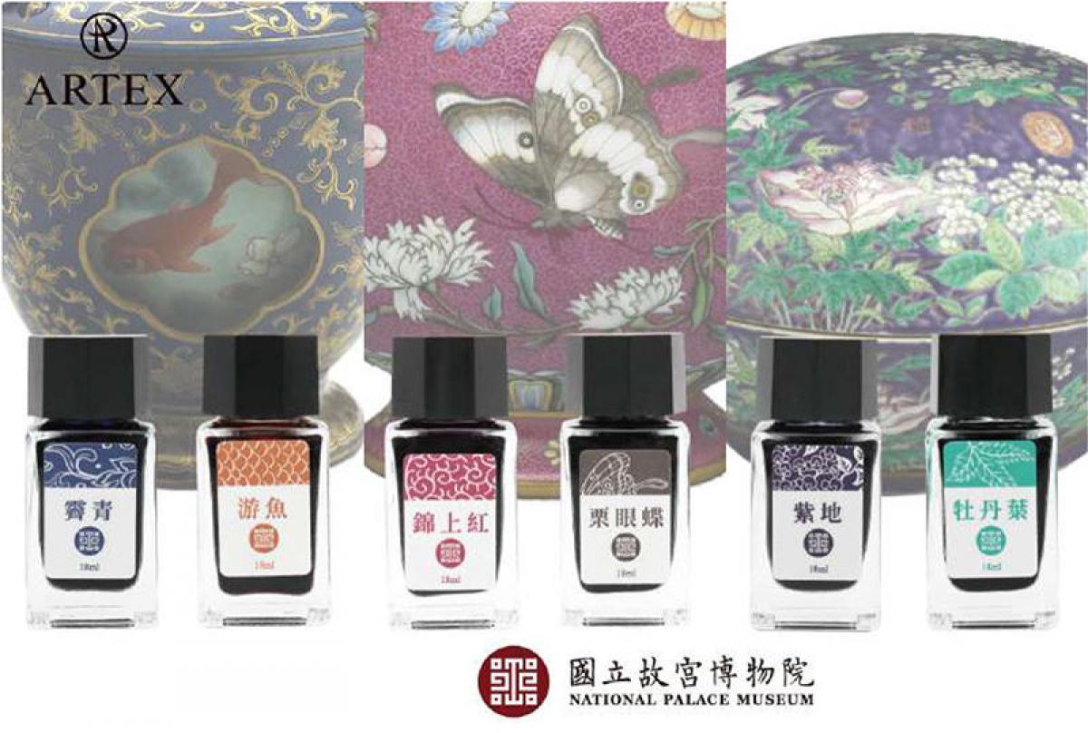 1850年代つけペンバコ、クリスタルインク瓶、螺鈿箱 1850年代つけ