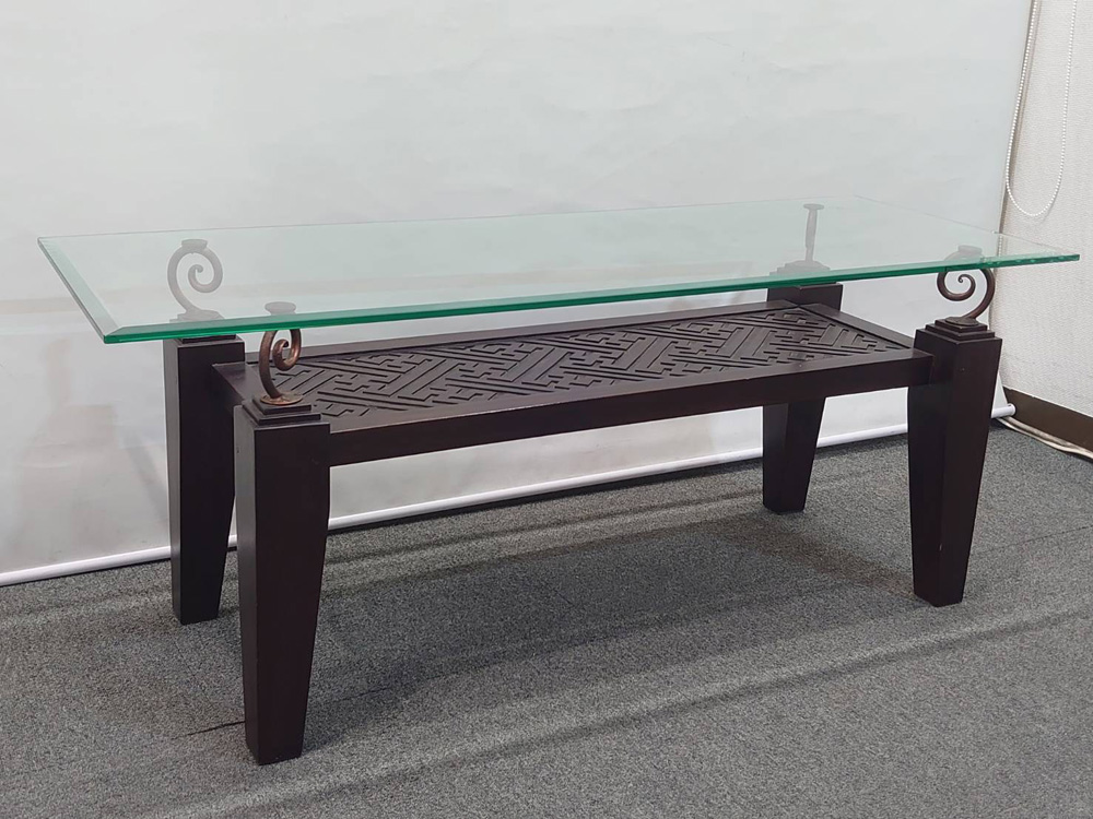 送料無料 東京地区限定】応接セット アンティーク家具セット ガラス