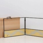 表具師 奥村吉兵衛 渦腰風炉先屏風 共箱 茶道具 裏千家 鵬雲斎 好在判