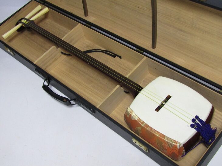 メンテ済み】 津軽三味線 超虎杢 綾杉 金細 二本溝 GP24 GP22 美品