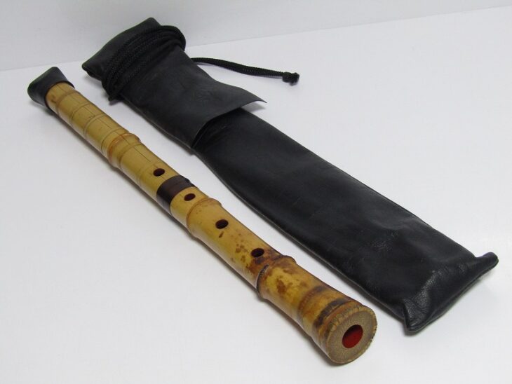 銘あり尺八正童銘朱塗り