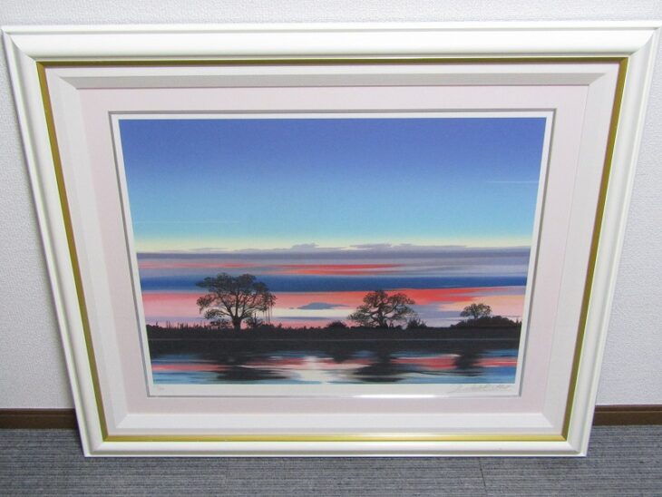 真作】版画 ミッシェル・バテュ シルクスクリーン 引き潮 X44 真作