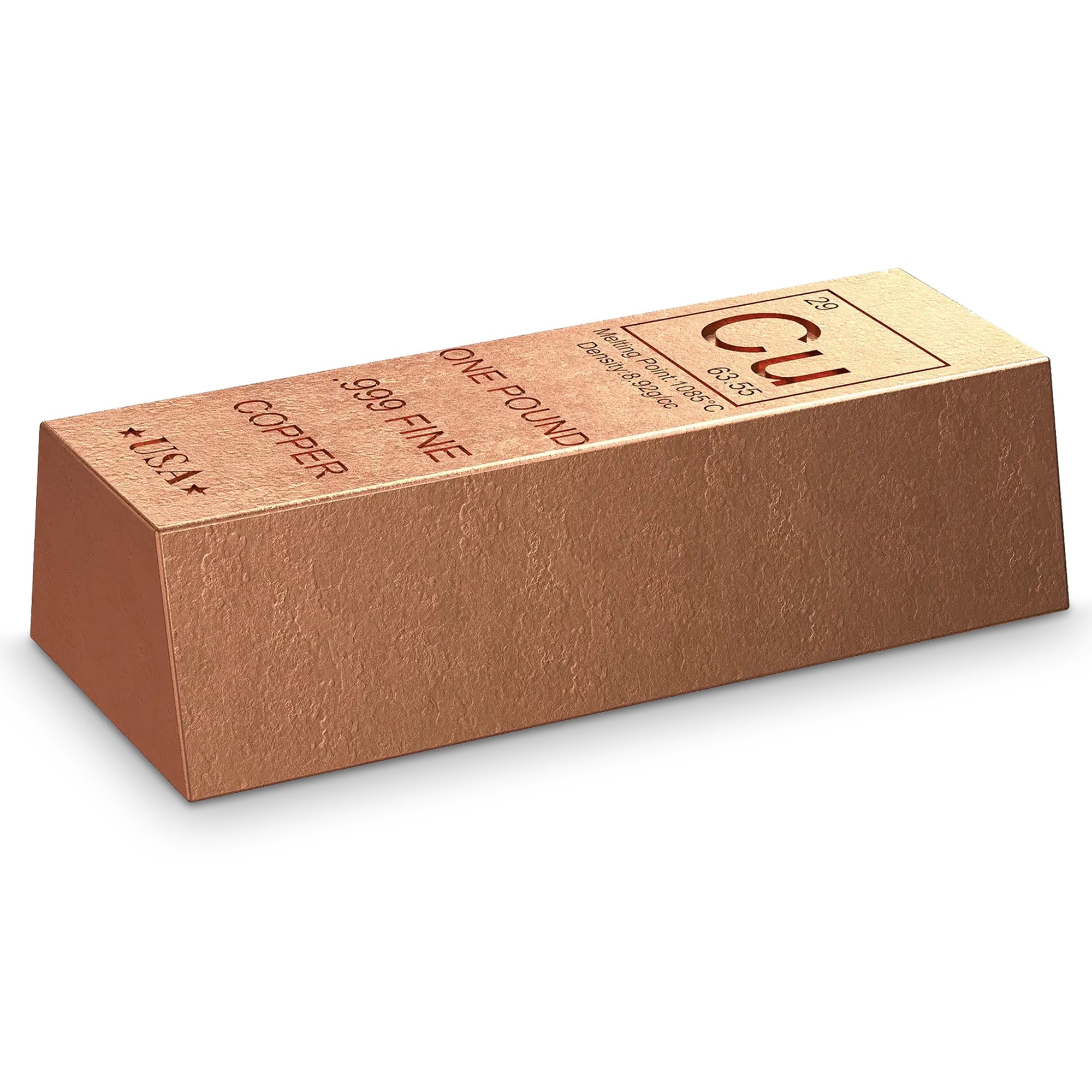 999 Fine Copper Bullion 1 Pound . Bar By Unique Metals - Pure