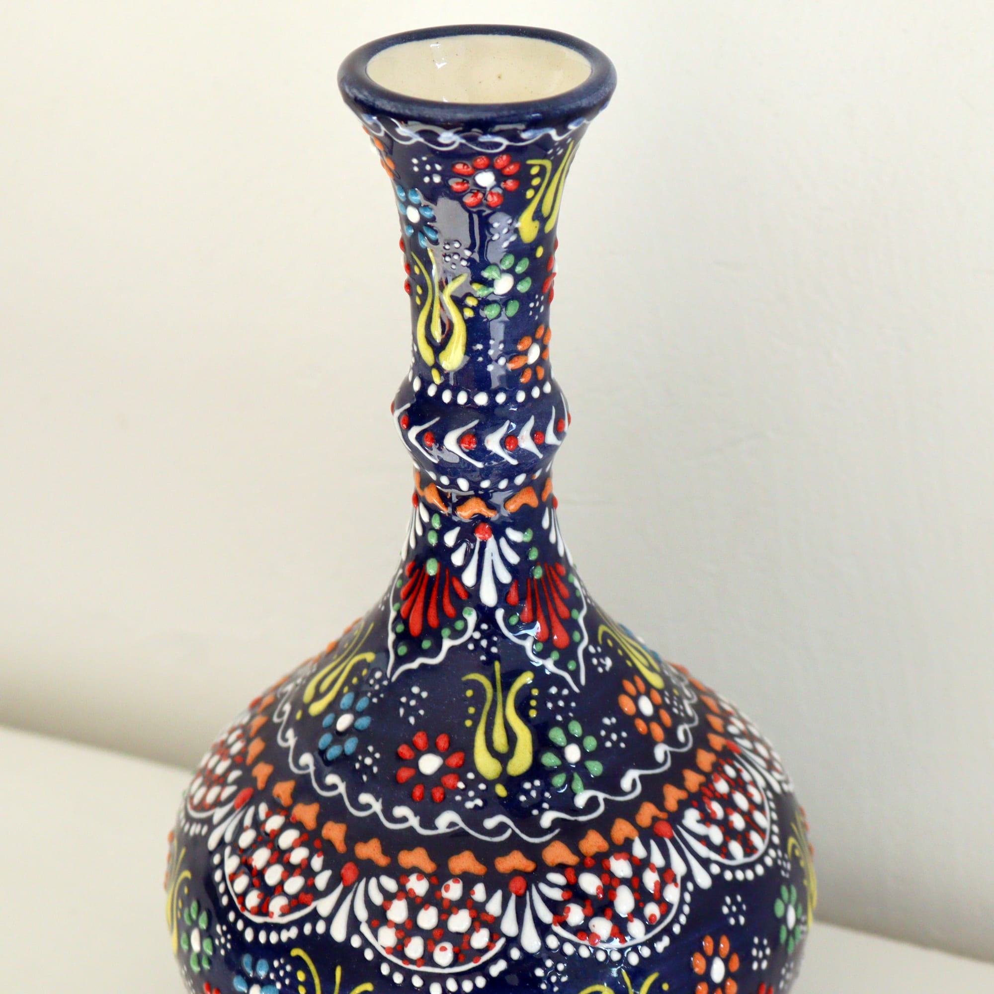 トルコ陶器 花瓶 一輪挿し フラワーベース 高さ20×直径12cm フラワー