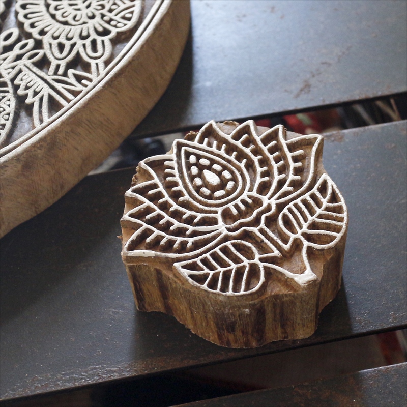 インドのブロックプリント版ウッドスタンプ木版in ブルックリンNY