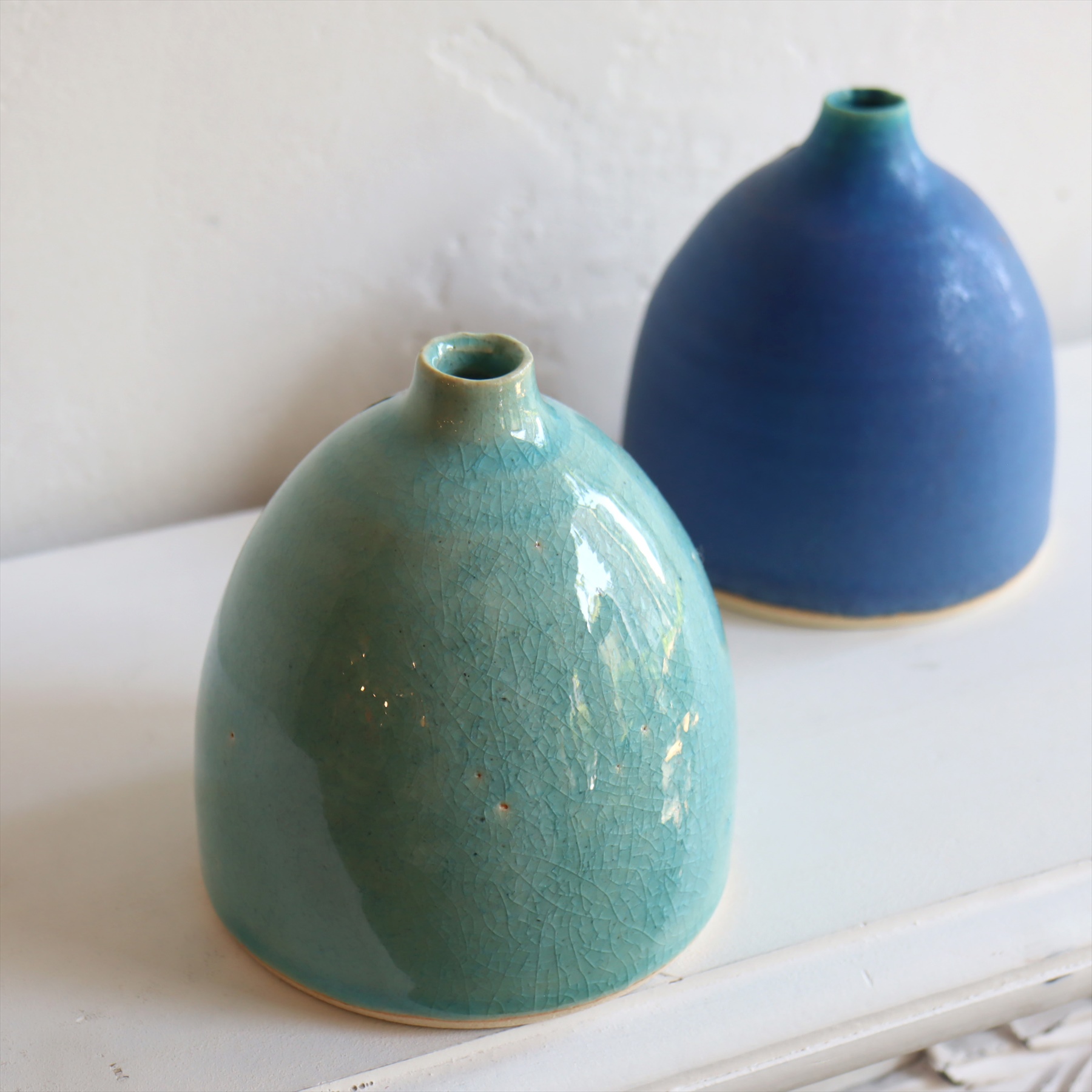 信楽焼 陶器花瓶 フラワーベース 8.8cm釣り鐘形 洋風にも使える