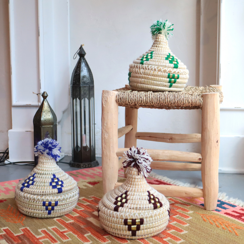 本革、収納箱入りモロッコティーセット