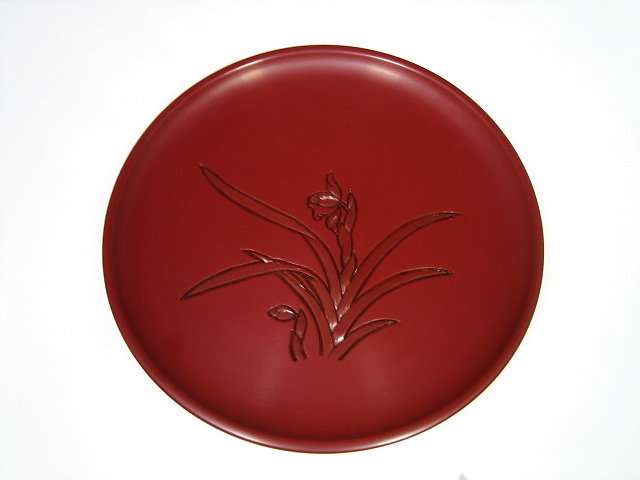 村上木彫堆朱 丸盆 鳳凰 伝統工芸品 【箱付】【立付】 【公式通販】