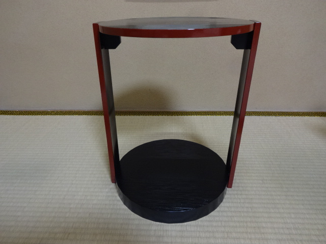 茶道具 棚 丸卓 宗旦好み 爪紅丸卓 而妙斎宗旦好 茶道具・古道具・古