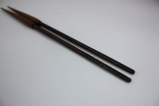 茶道具・古道具・炭点前・炉用火箸・桑柄火箸・木村清五郎造 茶道具