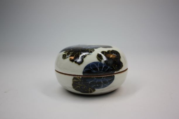 茶道具・古道具・香合・乾山風・菊の絵香合・小峠丹山造 茶道具
