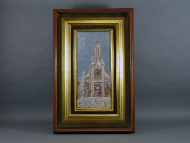 油絵絵画中原脩(中川脩)花飾りのプロフィール油絵