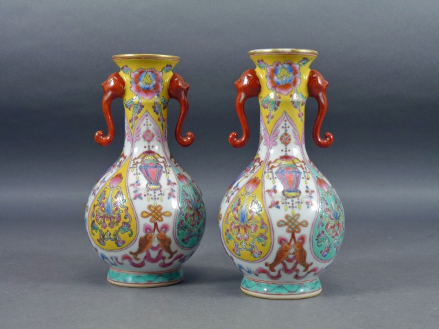 東京都 文京区で中国の粉彩色絵作品（乾隆御製・大清乾隆年製）をお