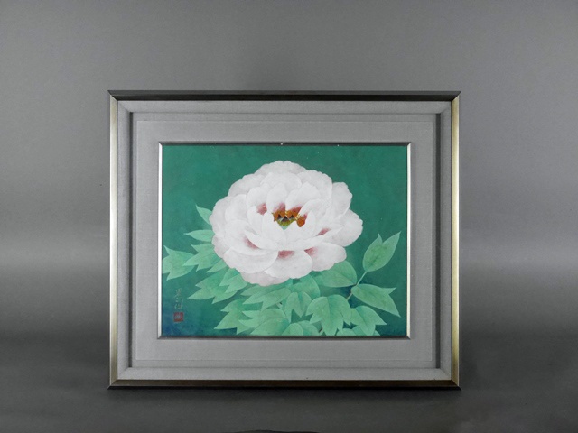 山崎 翠祥「薔薇一九七九」油絵・F3号 「一枚の繪」人気画家 薔薇の