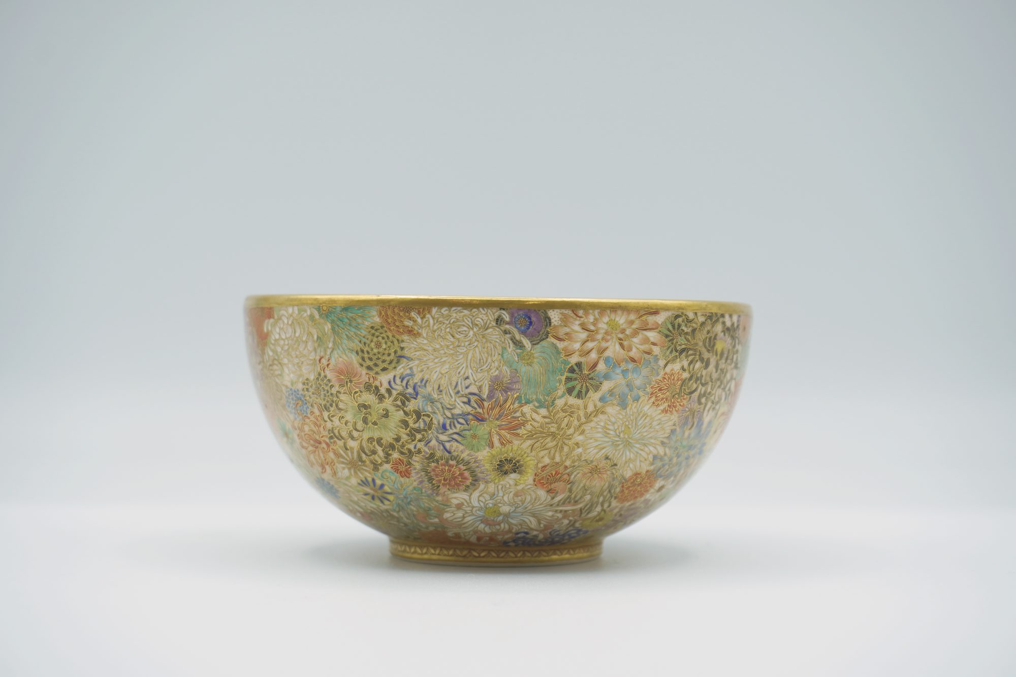 錦光山】超絶技巧 薩摩 金蘭手 色絵 金彩 風俗図茶碗 錦光山】超絶技巧