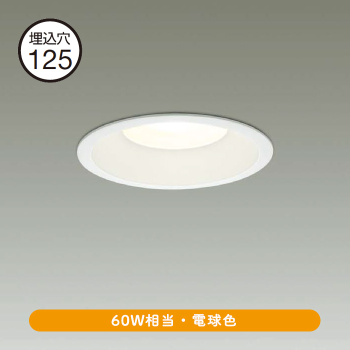 防雨型ダウンライト Φ125mm 電球色 60W｜ホワイト｜照明のライティング