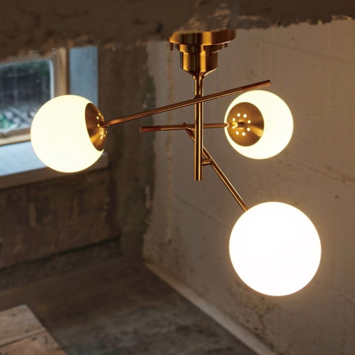 unico】ブラック 3灯 シーリングライト ガラスシェード unico