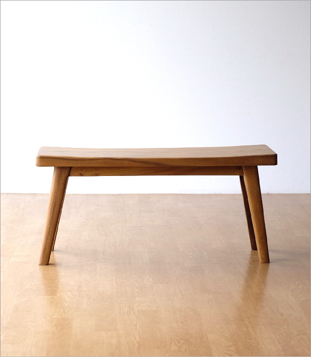 木製ベンチ 長椅子 背もたれなし リビング インテリア デザイン 無垢材