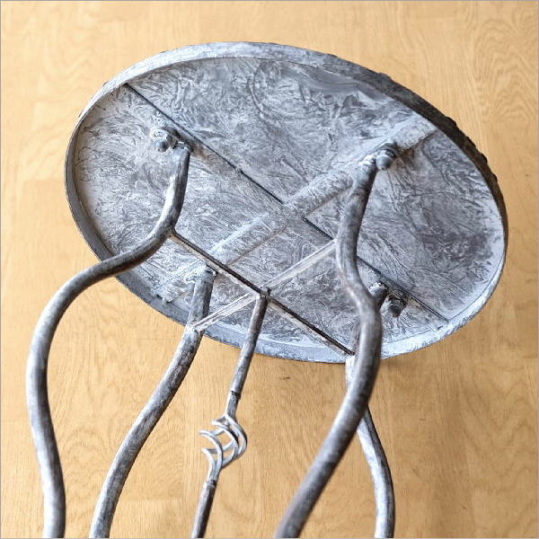 ガーデンテーブル アイアン アンティーク 屋外 室内 直径40cm 丸