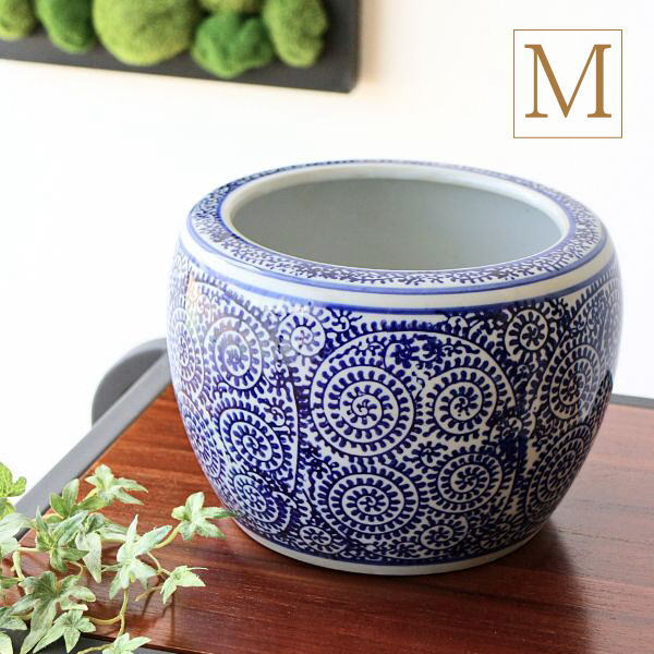 新品 ∅50 特大 陶器 睡蓮鉢 手造り メダカ鉢 難有 ラピスブルー 青LDB