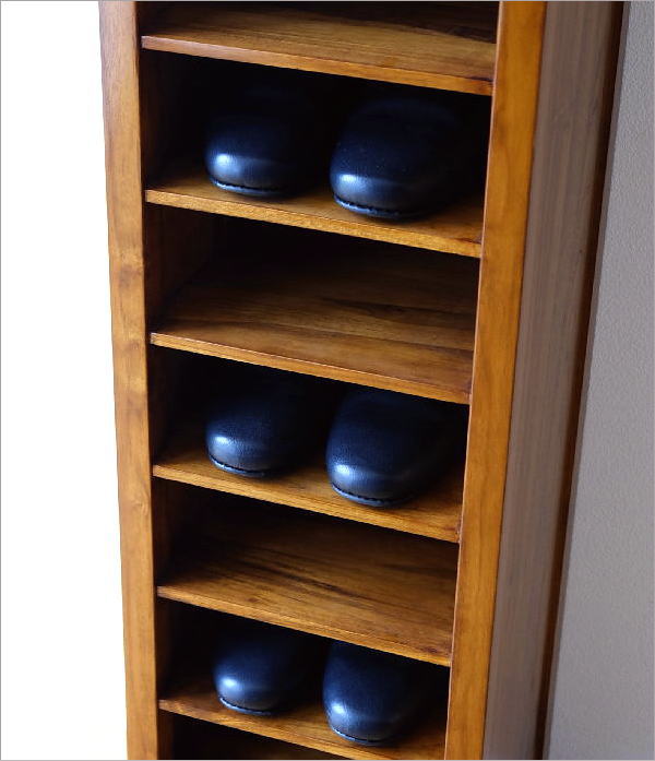 ハ*カ様 綺麗めです。 天然木 チーク無垢材 角棚 オープンシェルフ