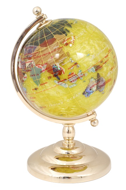 特大大型地球儀天然石工芸品アンティーク方位磁石付きインテリア