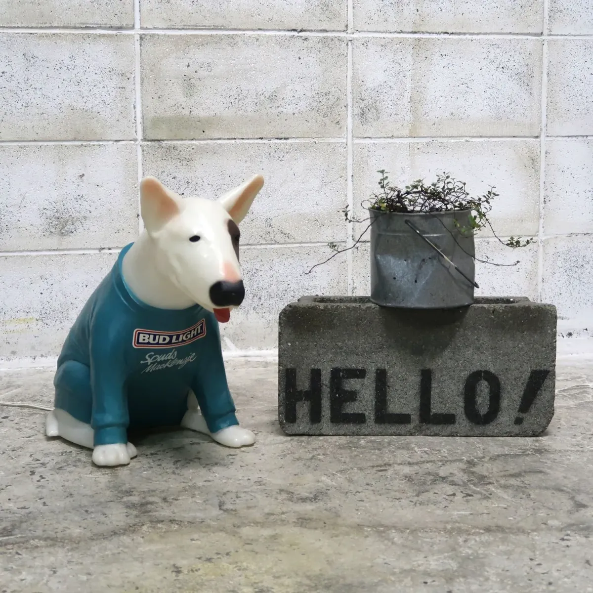 80's BUD LIGHT バド犬ライトサイン Spuds Mackenzie ｜ glow ANTIQUES