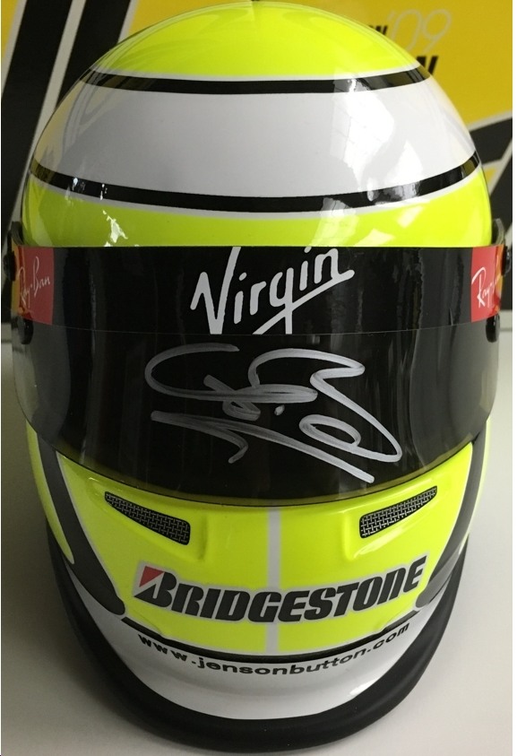 ジェイソン・バトン 直筆サイン入り ヘルメット 1/2 ブラウンGP 2009