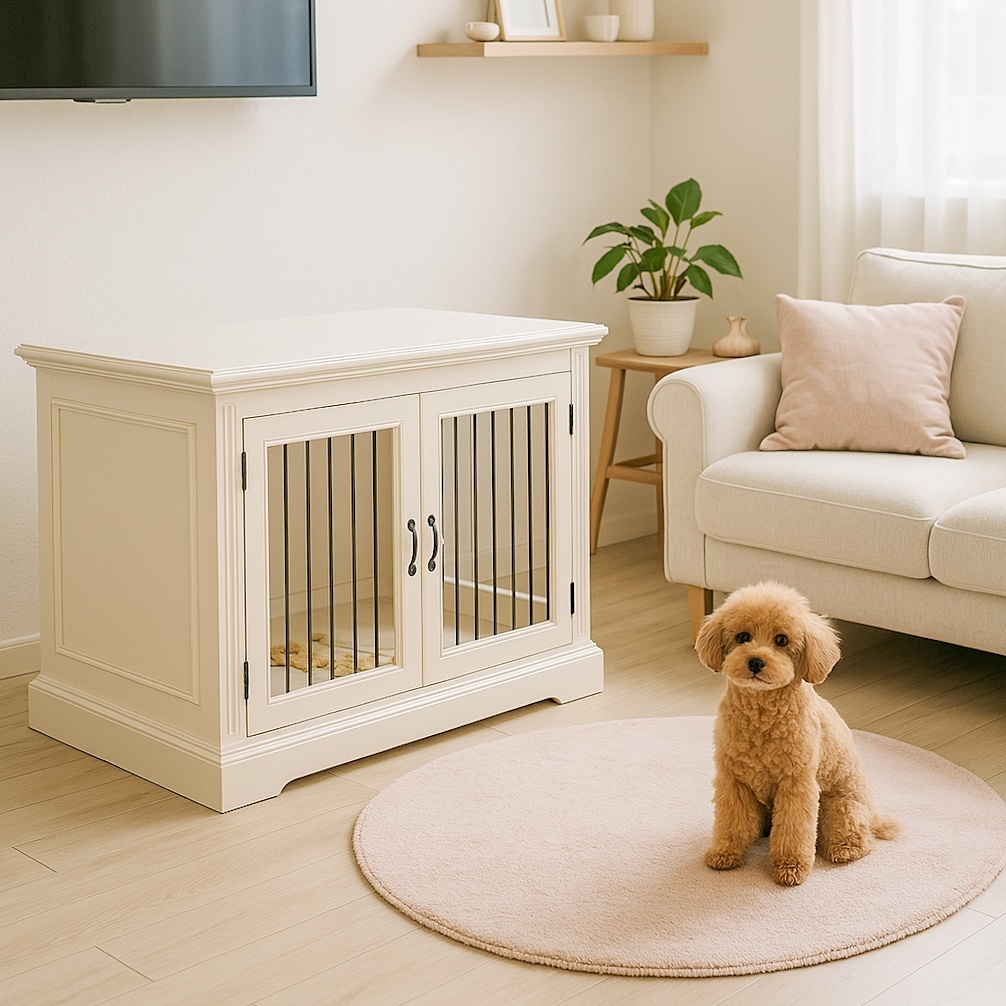 かわいいインテリア犬小屋W1000、オーダーメイド室内ドッグゲージ@大阪