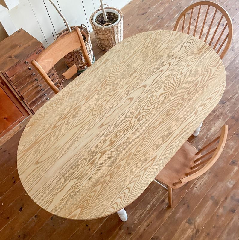 アンティーク調オーバルダイニングテーブルW1600ろくろ足@大阪東京名古屋