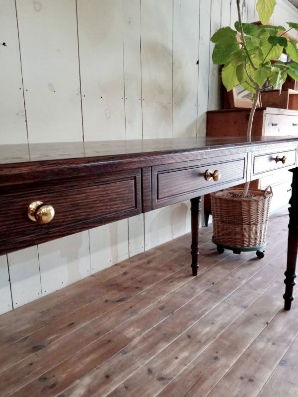 引き出し4杯付きオークアンティークテーブルW1200@大阪東京