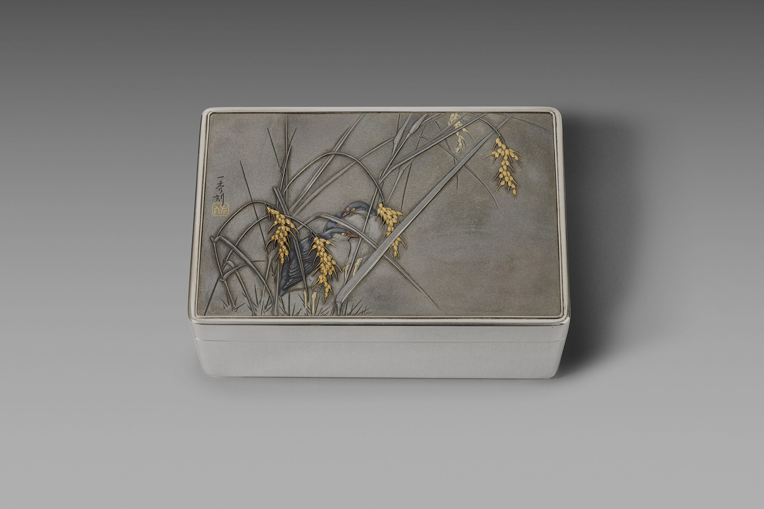 ガラス工芸 鶴亀図 雛徳利 一對 時代箱 縁起物 V R8928 ガラス工芸