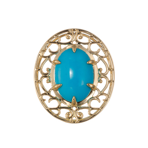 GSTV K18YGスリーピングビューティーターコイズ ペンダントブローチ