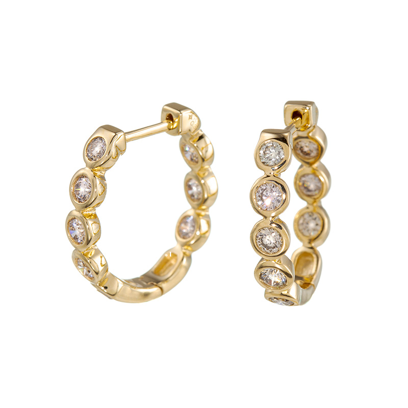 GSTV K18YGデュアルサークルフィッティングピアス ゴールドサークル