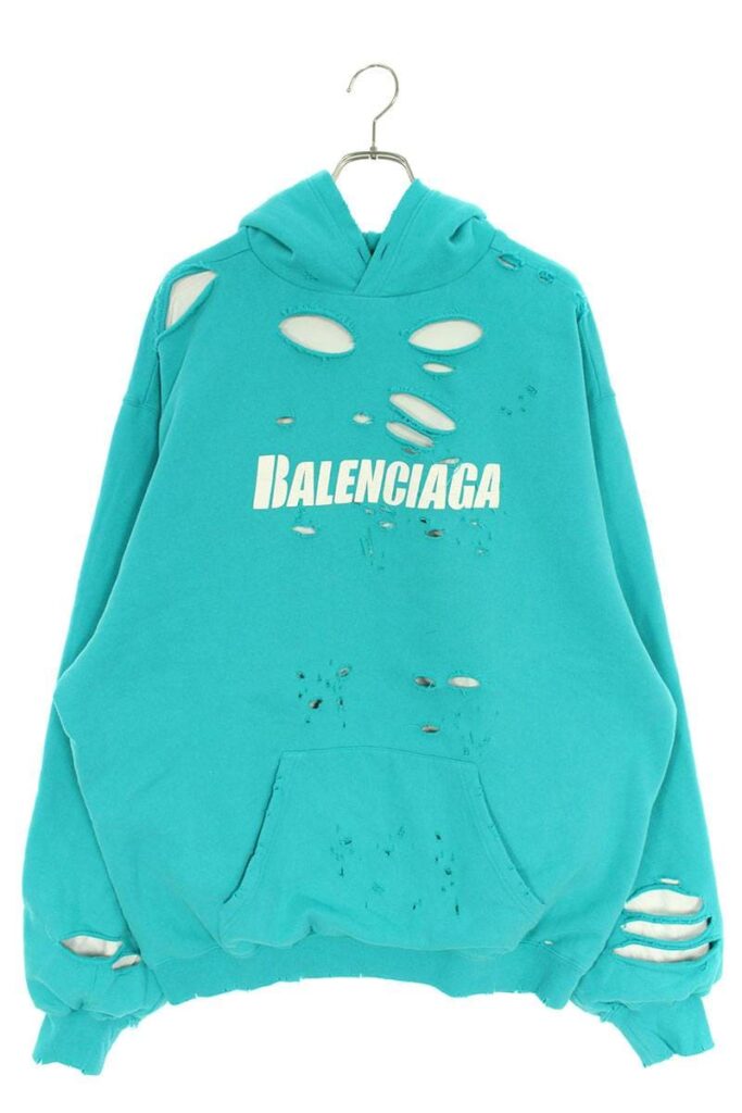 BALENCIAGA キャンペーンロゴ グラフィティ デストロイ ジップパーカー
