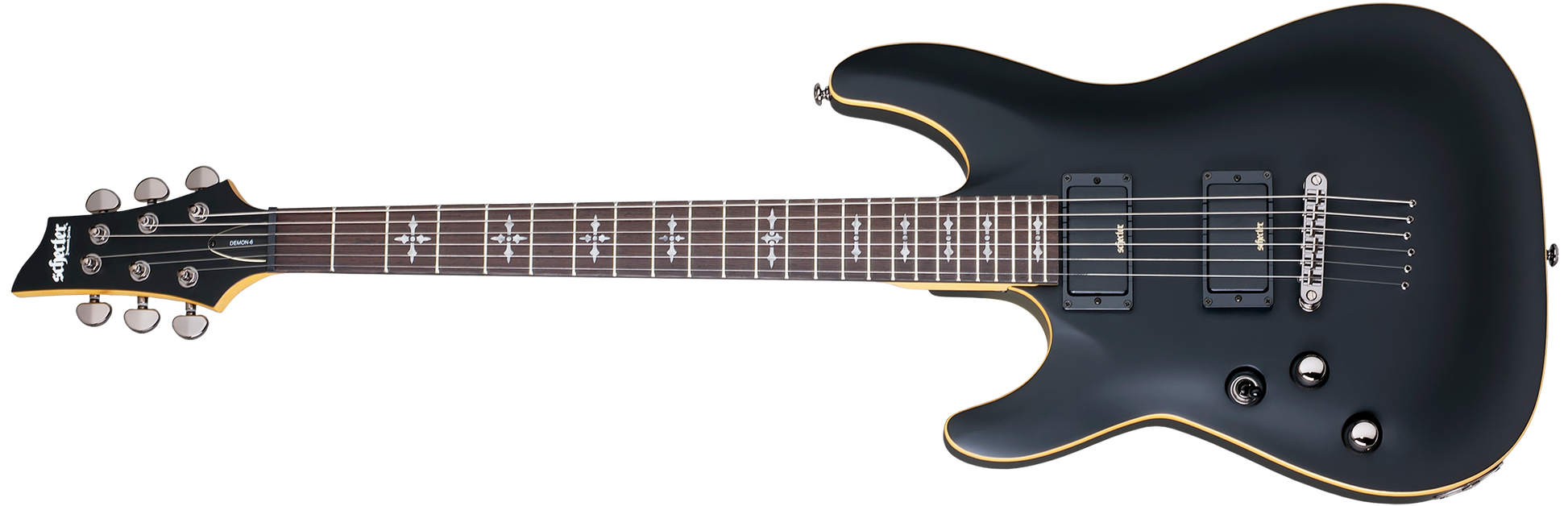 Schecter Demon-6 ABSN Satin Black Left Hand | Guitar Bros