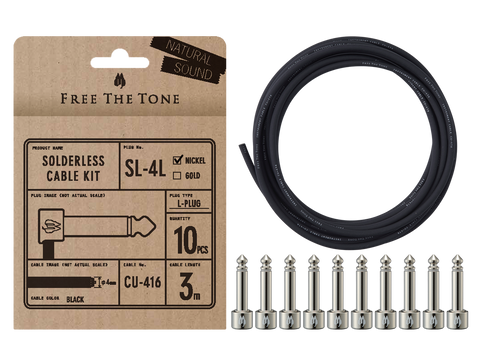 Free The Tone Solderless Patch Cable Kit 10 SL plugs 10ft CU-416
